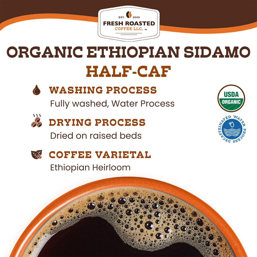 Organic Ethiopian Water-Processed Half Caf - Roasted Coffee - Image 9