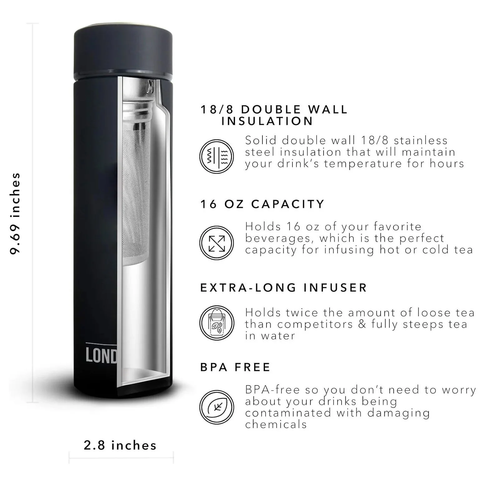 London Sip® Tea Infuser - 16 oz - Image 4
