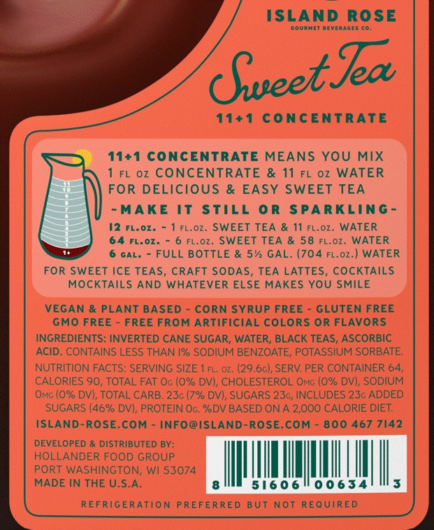Island Rose Southern Style Sweet Tea - Flavored Concentrate - Image 4