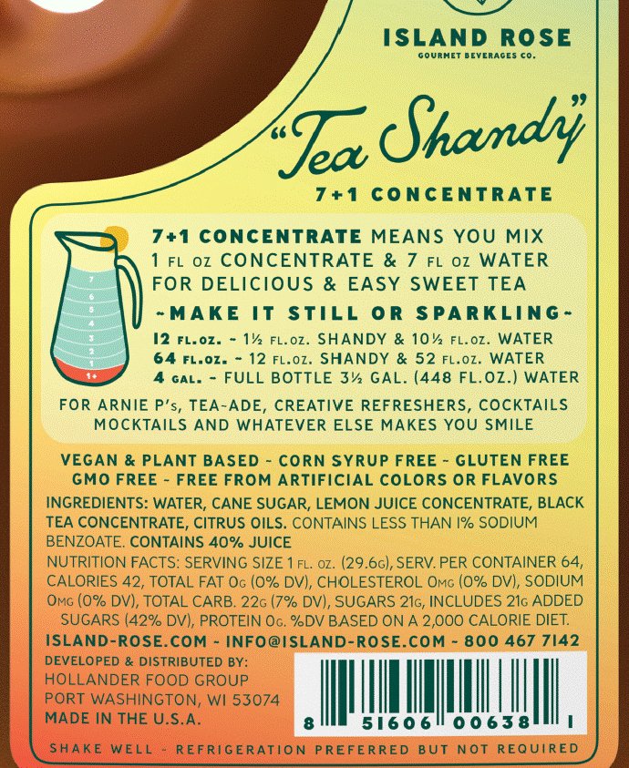 Island Rose Tea Shandy - Flavored Concentrate - Image 4
