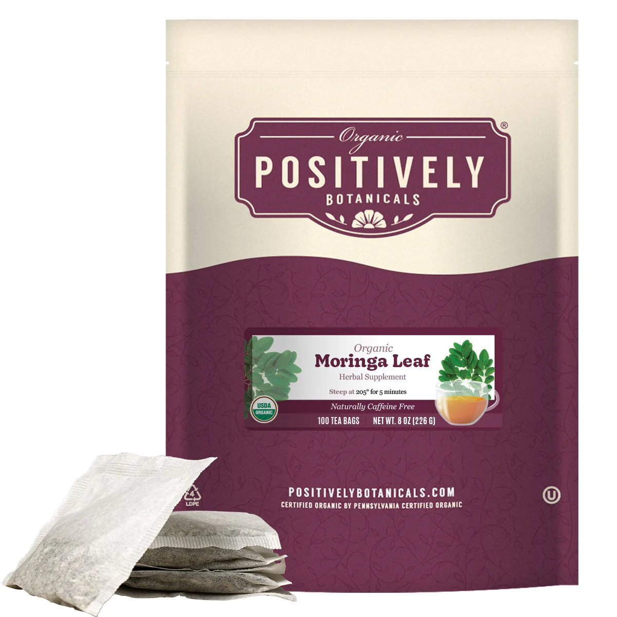 Organic Moringa Leaf - Botanical Tea Bags - Image 2
