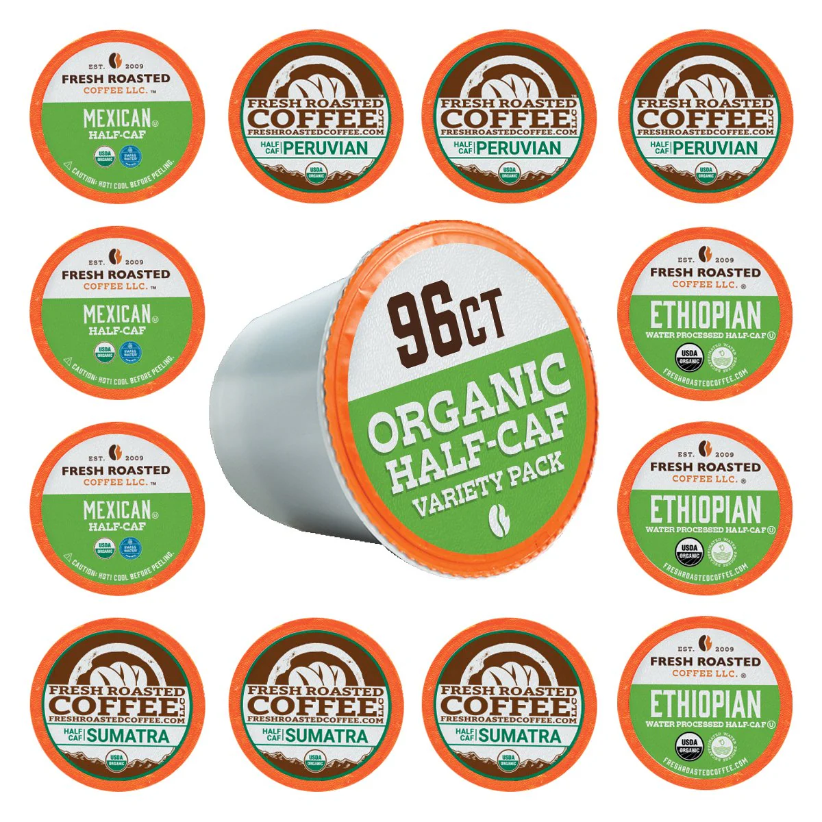 Organic Half Caf Variety Pack - Classic Coffee Pods - Image 3