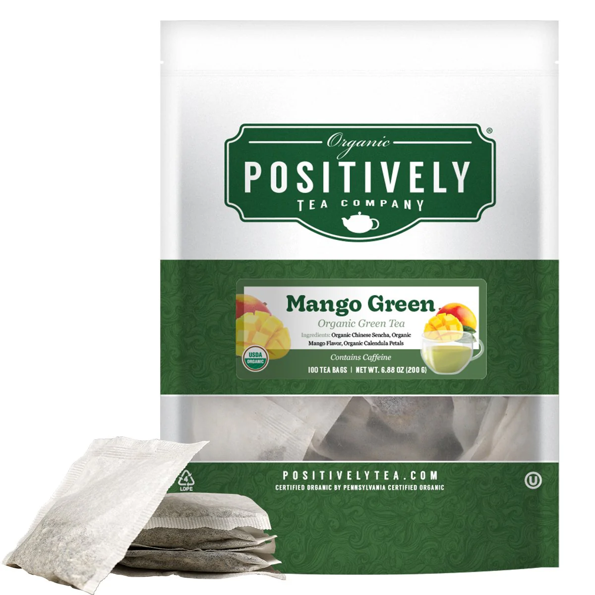 Organic Mango Green - Tea Bags - Image 2