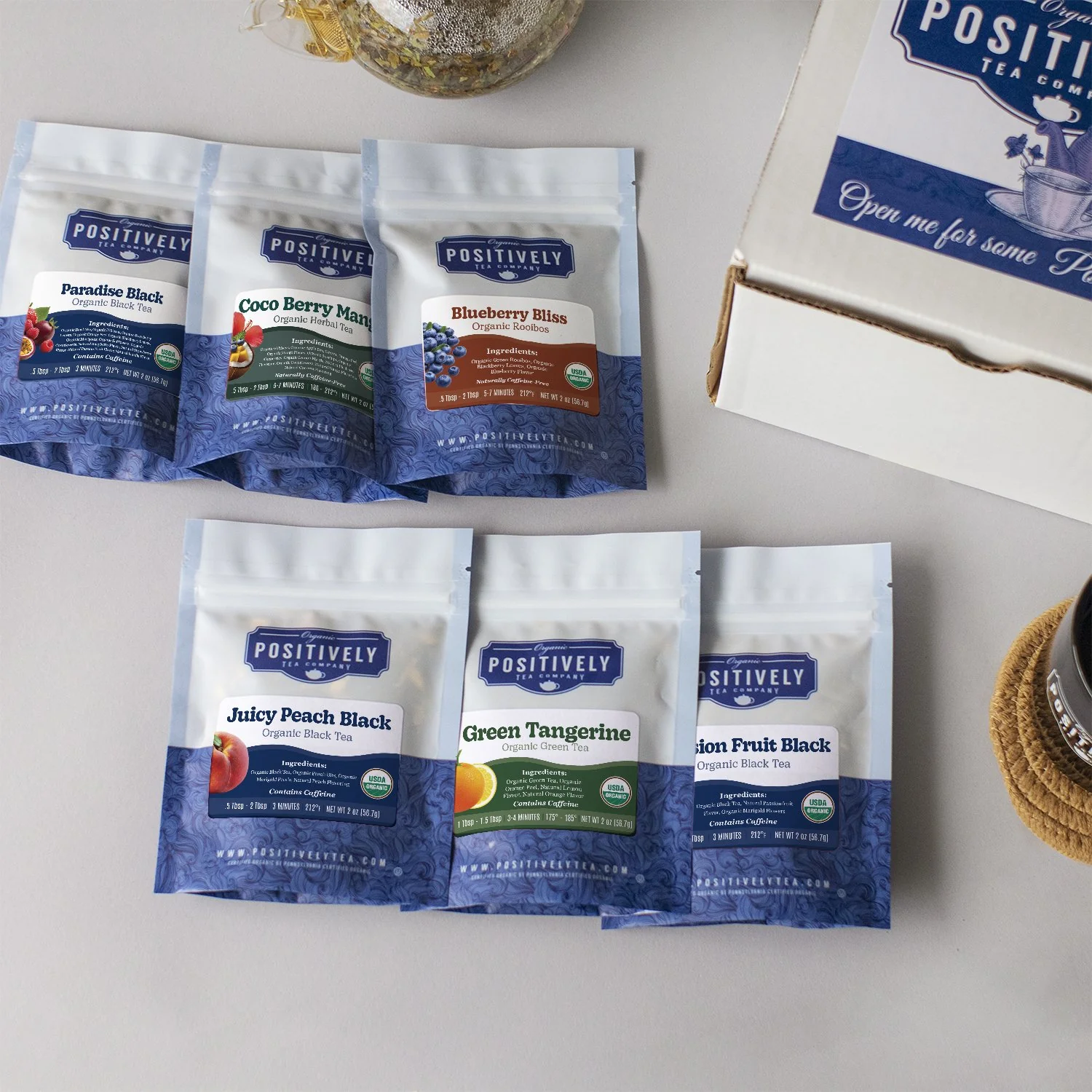 Organic Positively Tea Sampler - Market Fresh & Fruity Mini-Flight - Image 2