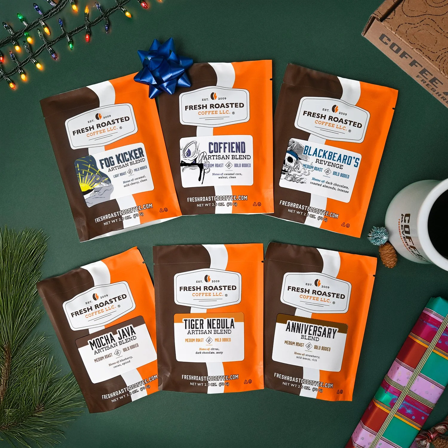 Fresh Roasted Six Pack Sampler - Artisan Blends - Image 2