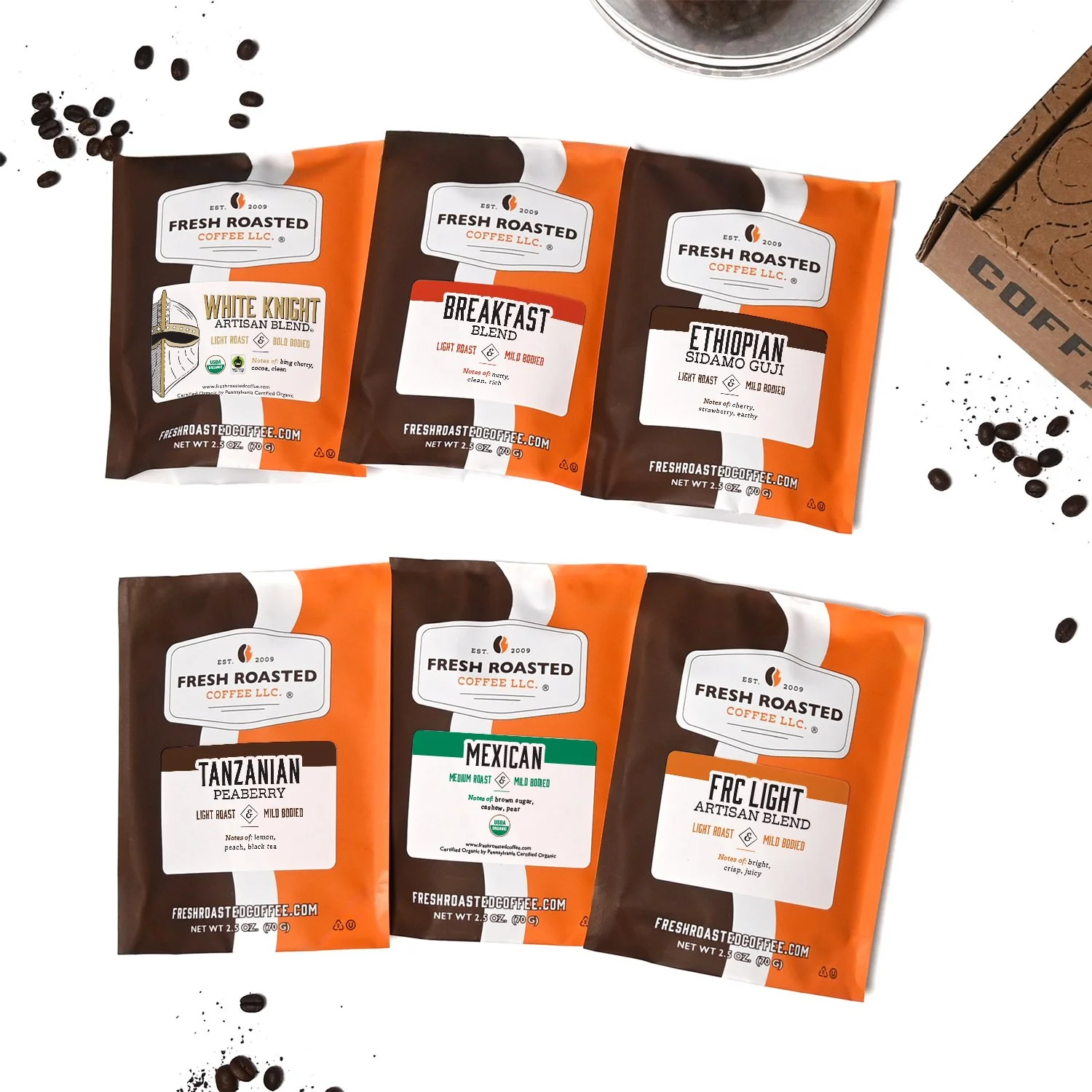 Fresh Roasted Six Pack Sampler - Light & Bright - Image 4