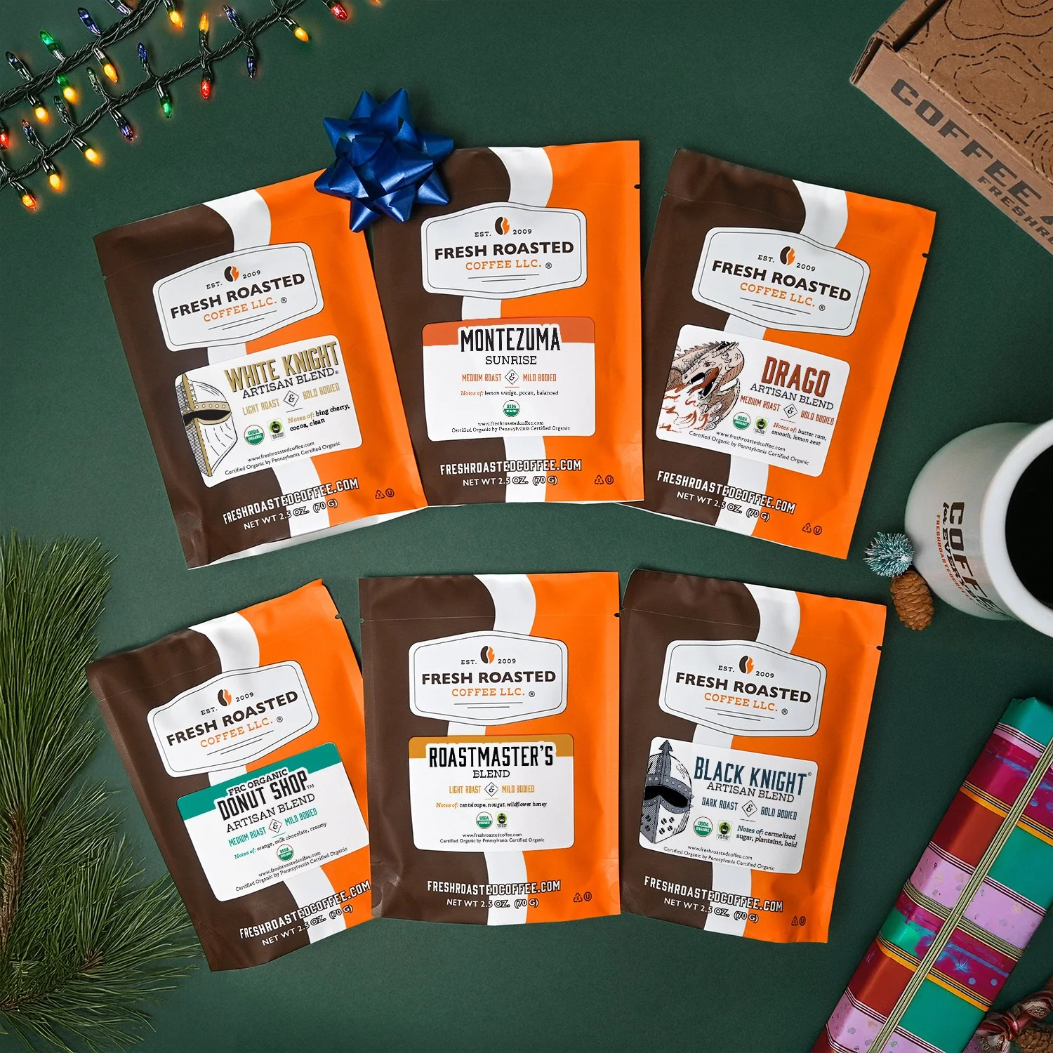 Fresh Roasted Six Pack Sampler - Organic Artisan Blends - Image 2