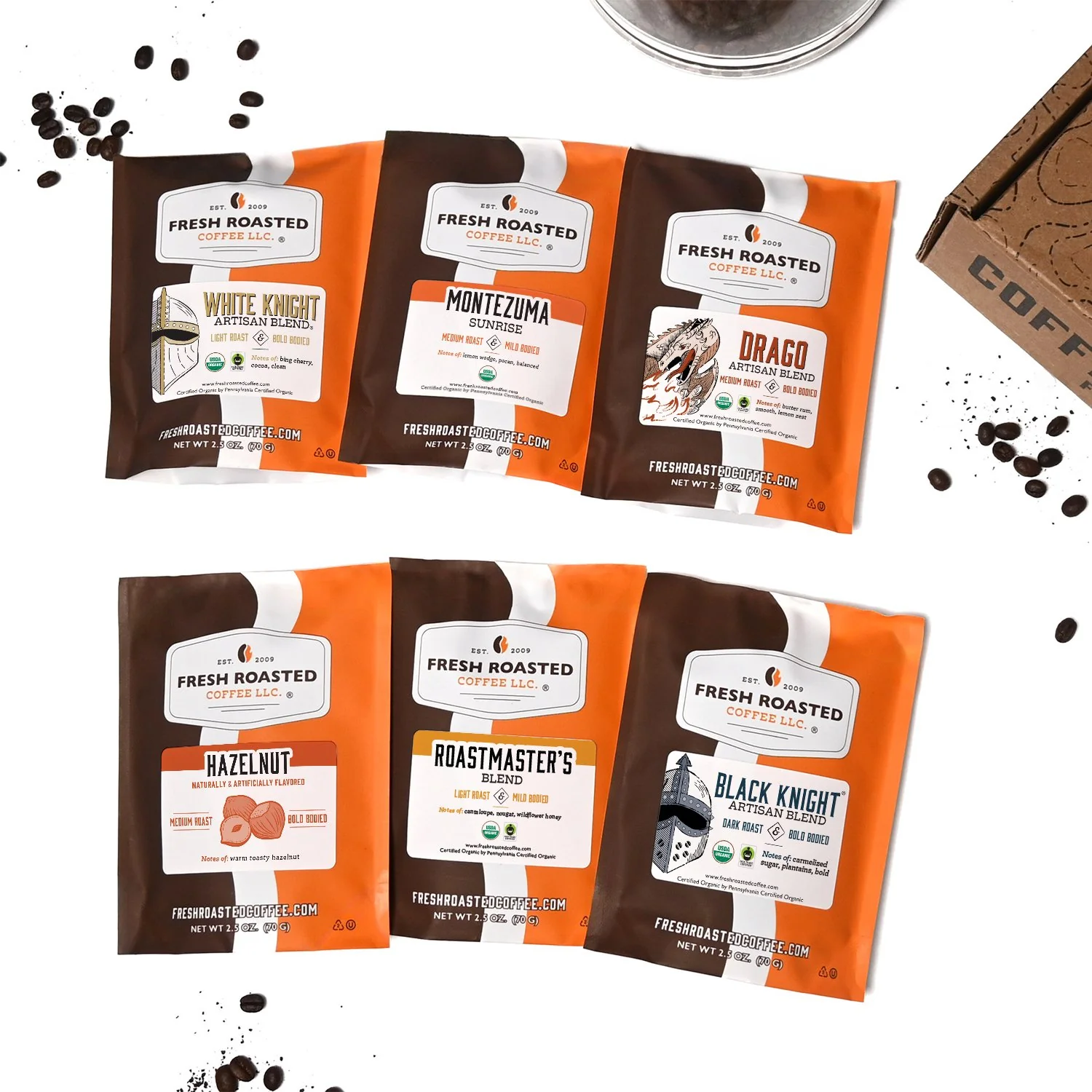 Fresh Roasted Six Pack Sampler - Organic Artisan Blends - Image 4