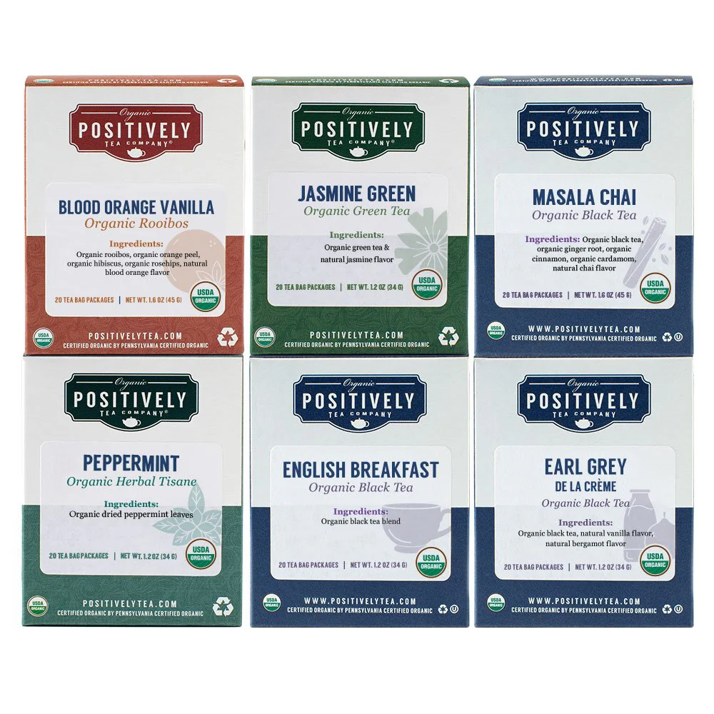 Organic Positively Tea Bag Sampler - 120 Count